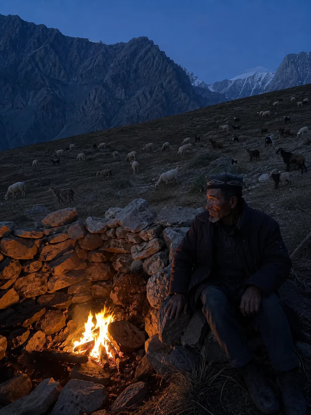 The Shepherd's Fire on the Descent From Alauddin Pass